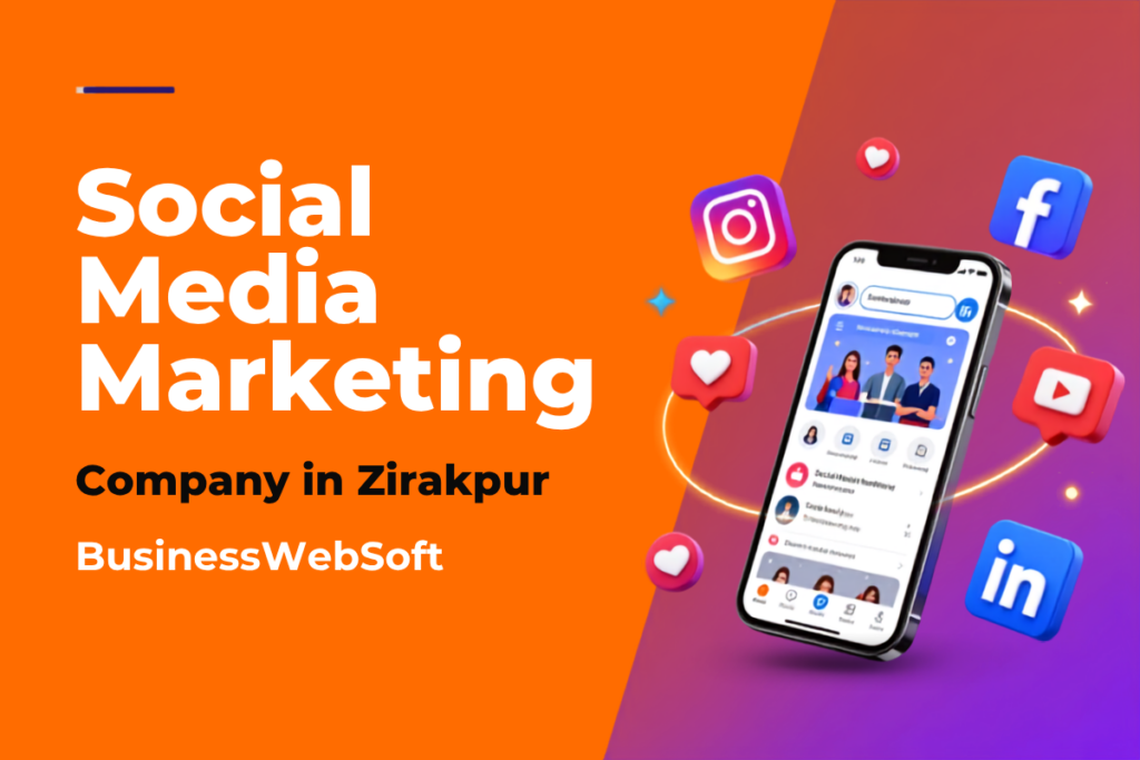 Social Media Marketing Company in Zirakpur offering Facebook, Instagram, LinkedIn, and social media marketing services by Business WebSoft.